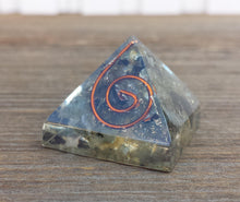 Load image into Gallery viewer, Small (25-30mm) LABRADORITE COIL Orgone Gemstone Pyramid Small Pyramid Orgone