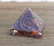 Load image into Gallery viewer, Small (25-30mm) RED TIGER Eye COIL Orgone Gemstone Pyramid Small Pyramid Orgone