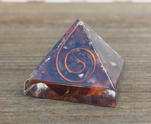 Load image into Gallery viewer, Small (25-30mm) RED TIGER Eye COIL Orgone Gemstone Pyramid Small Pyramid Orgone