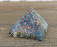 Load image into Gallery viewer, Small (25-30mm) KYANITE COIL Orgone Gemstone Pyramid Small Pyramid Orgone