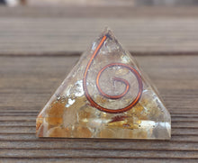 Load image into Gallery viewer, Small (25-30mm) CITRINE COIL Orgone Gemstone Pyramid Small Pyramid Orgone