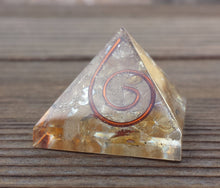 Load image into Gallery viewer, Small (25-30mm) CITRINE COIL Orgone Gemstone Pyramid Small Pyramid Orgone