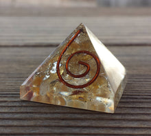 Load image into Gallery viewer, Small (25-30mm) CITRINE COIL Orgone Gemstone Pyramid Small Pyramid Orgone