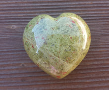 Load image into Gallery viewer, NATURAL UNAKITE Gemstone Puffy Heart 40-45mm