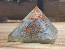 Load image into Gallery viewer, Extra Large (70-75mm) ANGELITE Orgone Gemstone Pyramid X-Large Pyramid Orgone