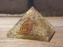 Load image into Gallery viewer, LARGE (50-55mm) CITRINE Orgone Gemstone Pyramid Large Pyramid Orgone