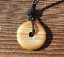 Load image into Gallery viewer, GREY AGATE Doughnut Pendant With Cord Stone Natural Gemstone
