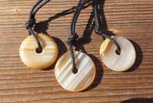 Load image into Gallery viewer, GREY AGATE Doughnut Pendant With Cord Stone Natural Gemstone