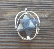 Load image into Gallery viewer, Natural BLUE AVENTURINE Merkaba Pendant Gemstone Merkaba Spinning Star Pendant