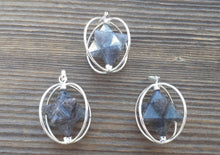 Load image into Gallery viewer, Natural BLUE AVENTURINE Merkaba Pendant Gemstone Merkaba Spinning Star Pendant