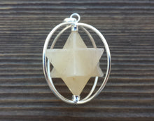 Load image into Gallery viewer, Natural GOLDEN QUARTZ Merkaba Pendant Gemstone Merkaba Spinning Star Pendant