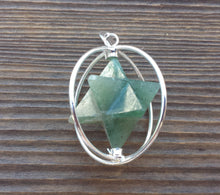 Load image into Gallery viewer, Natural GREEN AVENTURINE  Merkaba Pendant Gemstone Merkaba Spinning Star Pendant