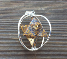 Load image into Gallery viewer, Natural CALLIGRAPHY STONE  Merkaba Pendant Gemstone Merkaba Spinning Star Pendant
