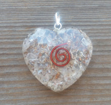 Load image into Gallery viewer, ORGONE CLEAR QUARTZ Gemstone Heart Shaped Pendant Orgone (One)