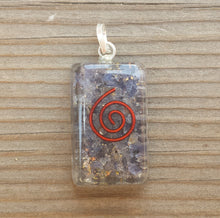 Load image into Gallery viewer, ORGONE BLUE AVENTURINE Gemstone Rectangle Pendant Orgone (One)
