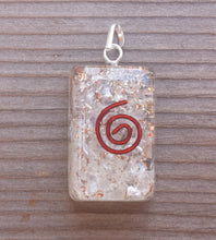 Load image into Gallery viewer, ORGONE CLEAR QUARTZ Gemstone Rectangle Pendant Orgone (One)