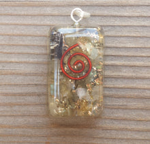 Load image into Gallery viewer, ORGONE LABRADORITE Gemstone Rectangle Pendant Orgone (One)