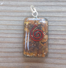 Load image into Gallery viewer, ORGONE TIGER EYE Gemstone Rectangle Pendant Orgone (One)