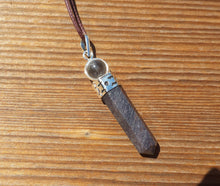 Load image into Gallery viewer, BLUE AVENTURINE 2 Stone Crystal Point Pendant With Quartz Sphere and Cord Stone Natural Gemstone