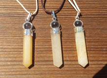 Load image into Gallery viewer, GOLDEN QUARTZ 2 Stone Crystal Point Pendant With Quartz Sphere and Cord Stone Natural Gemstone