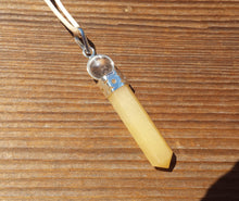 Load image into Gallery viewer, GOLDEN QUARTZ 2 Stone Crystal Point Pendant With Quartz Sphere and Cord Stone Natural Gemstone