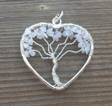 Load image into Gallery viewer, Heart Style ROSE QUARTZ Tree Of Life Wire Wrapped Pendant Stone Natural Gemstone