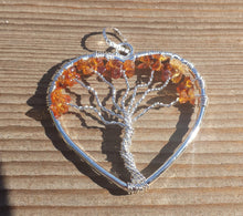 Load image into Gallery viewer, Heart Style CITRINE Tree Of Life Wire Wrapped Pendant Stone Natural Gemstone