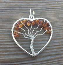 Load image into Gallery viewer, Heart Style CITRINE Tree Of Life Wire Wrapped Pendant Stone Natural Gemstone
