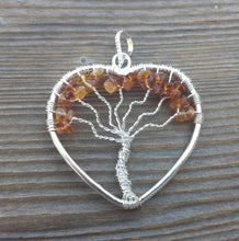 Load image into Gallery viewer, Heart Style CITRINE Tree Of Life Wire Wrapped Pendant Stone Natural Gemstone