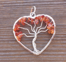 Load image into Gallery viewer, Heart Style CARNELIAN Tree Of Life Wire Wrapped Pendant Stone Natural Gemstone