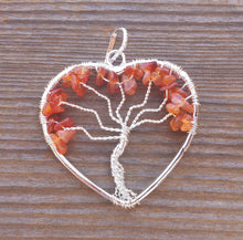 Load image into Gallery viewer, Heart Style CARNELIAN Tree Of Life Wire Wrapped Pendant Stone Natural Gemstone