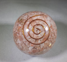 Load image into Gallery viewer, Medium (40-50mm) SUNSTONE Orgone Gemstone Sphere Orgone Sphere