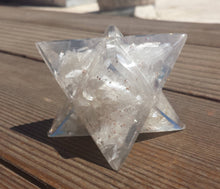 Load image into Gallery viewer, Extra Large (80-85MM) SELENITE Orgone Gemstone Merkaba Star (One)