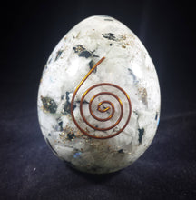 Load image into Gallery viewer, Large (70-75mm) RAINBOW MOONSTONE Orgone Gemstone Egg