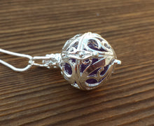 Load image into Gallery viewer, ROUND FILIGREE CAGE Pendant With Amethyst Sphere Crystal Pendant