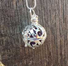 Load image into Gallery viewer, ROUND FILIGREE CAGE Pendant With Amethyst Sphere Crystal Pendant