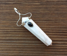 Load image into Gallery viewer, Natural SCOLECITE And BLACK TOURMALINE Crystal D - Point Pendant Gemstone