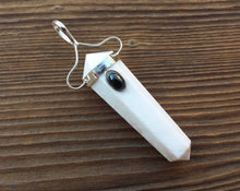 Load image into Gallery viewer, Natural SCOLECITE And BLACK TOURMALINE Crystal D - Point Pendant Gemstone
