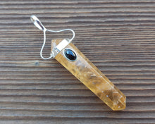 Load image into Gallery viewer, Natural CITRINE And BLACK TOURMALINE Crystal D - Point Pendant Gemstone