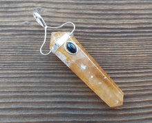 Load image into Gallery viewer, Natural CITRINE And BLACK TOURMALINE Crystal D - Point Pendant Gemstone