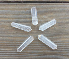 Load image into Gallery viewer, NATURAL CLEAR QUARTZ Double Terminated Gemstone Crystal Pencil Point (One)
