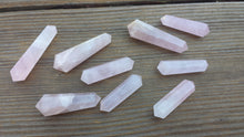 Load image into Gallery viewer, NATURAL ROSE QUARTZ Double Terminated Gemstone Crystal Pencil Point (One)