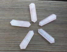 Load image into Gallery viewer, NATURAL ROSE QUARTZ Double Terminated Gemstone Crystal Pencil Point (One)