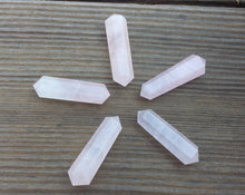Load image into Gallery viewer, NATURAL ROSE QUARTZ Double Terminated Gemstone Crystal Pencil Point (One)