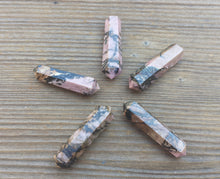 Load image into Gallery viewer, NATURAL RHODONITE Double Terminated Gemstone Crystal Pencil Point (One)