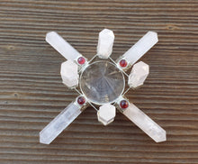 Load image into Gallery viewer, ROSE QUARTZ  Antenna Environment Energy Generator With Garnet Accents