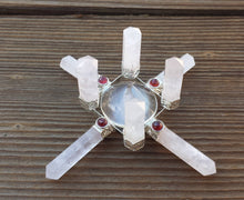 Load image into Gallery viewer, ROSE QUARTZ  Antenna Environment Energy Generator With Garnet Accents