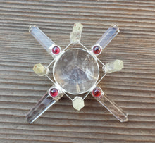 Load image into Gallery viewer, CLEAR QUARTZ  Antenna Environment Energy Generator With Garnet Accents