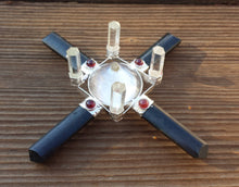 Load image into Gallery viewer, BLACK TOURMALINE And CLEAR Quartz Antenna Environment Energy Generator With Garnet Accents