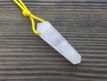 Load image into Gallery viewer, ROSE QUARTZ Crystal Point Pendant With Adjustable Cord Stone Natural Gemstone